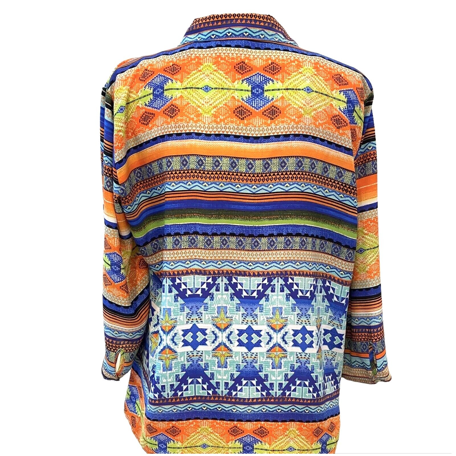 2 Pc Aztec Shirt Blouse Top Graphic Outfit Pleated Empire Baby Doll Scoopneck Xl